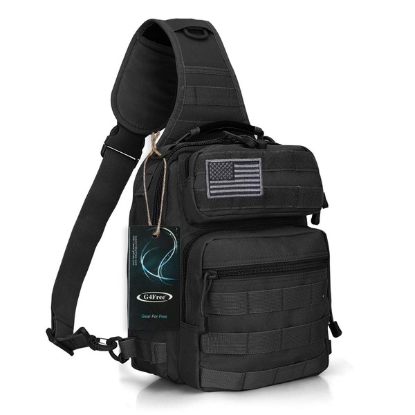 G4Free Tactical Sling Bag Backpack Military Rover Shoulder Sling Pack Molle EDC Small Crossbody Chest Pack