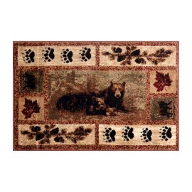 Flash Furniture Vassa 6X9 Bear -Cubs Area Rug, Brown - OKR-RG1114-69-