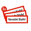 Pack of 3 – Sticker Warning "Vorsicht Stufe!" Notice Risk