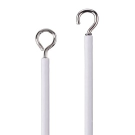 GGOUPTY Net Curtain Wire 10 Metre Length with 20 Eyes 20 Hooks White Hanging Cord Kit Multipurpose Wire Cord for Hanging Net Curtain Photos Crafts