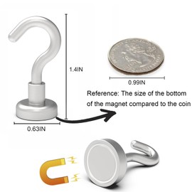 THCMAG Magnetic Hooks Refrigerator, Cruise Ship Accessories,18 LBS Super Magnets with Neodymium Rare Earth for Hanging, Door Holder, Keys, Home, Office, Refrigerators, BBQ, Pack of 10