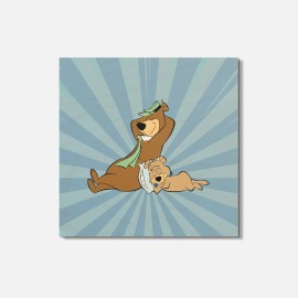 Unbranded Yogi Bear Cartoon Boo Boo 4'' X 4'' Square Wooden Coaster
