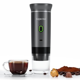 kejector Portable Coffee Maker Espresso Machine for Travel Nano Car Coffee Maker Compatible with Ground Coffee & Capsule for RV, Hiking Camping Office, Travel Espresso Maker Electric Gray