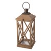 Glitzhome Mondern Farmhouse Wood Metal Lanterns Decorative Hanging Candle Lanterns