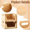 AceOrbit 2 Pack Bamboo Stackable Storage Box Open Front Foldable