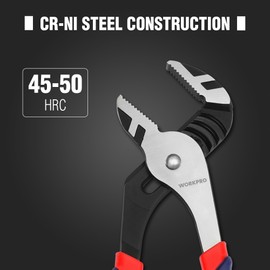 WORKPRO 3 Piece Groove Joint Plier Set, 12/10/8 Inch Adjustable Water Pump Pliers, Straight Jaw Pliers for Home Repair, Gripping, Nuts, Bolts, Pipe & Fittings