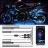 XUKEY 12Pc Motorcycle RGB LED Neon Under Glow Light Strip