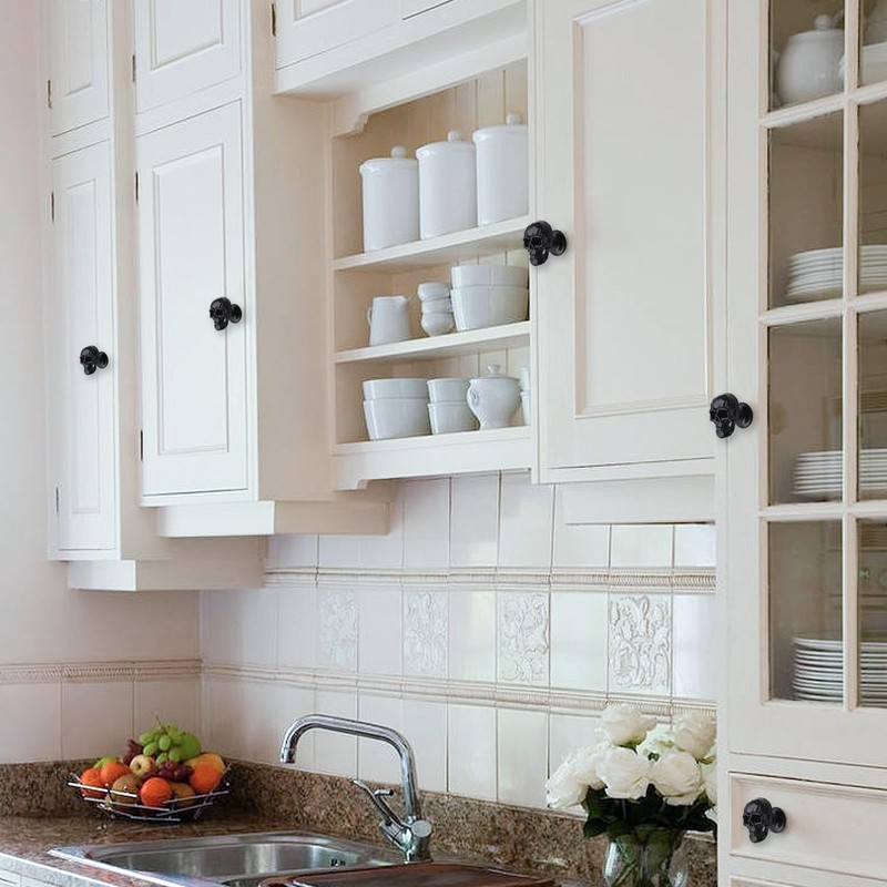 VFAATING 6 pcs Creative Skull Knobs Pull Handle Cabinet Door