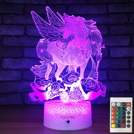 YQSLPBM Unicorn Gifts Night Lights for Kids with Remote & Smart Touch 7 Colors + 16 Colors Changing Dimmable Unicorn Toys 3 4 5 6 7 8 9 10 11 12 Year Old Girl Gifts (Unicorn Pegasus)