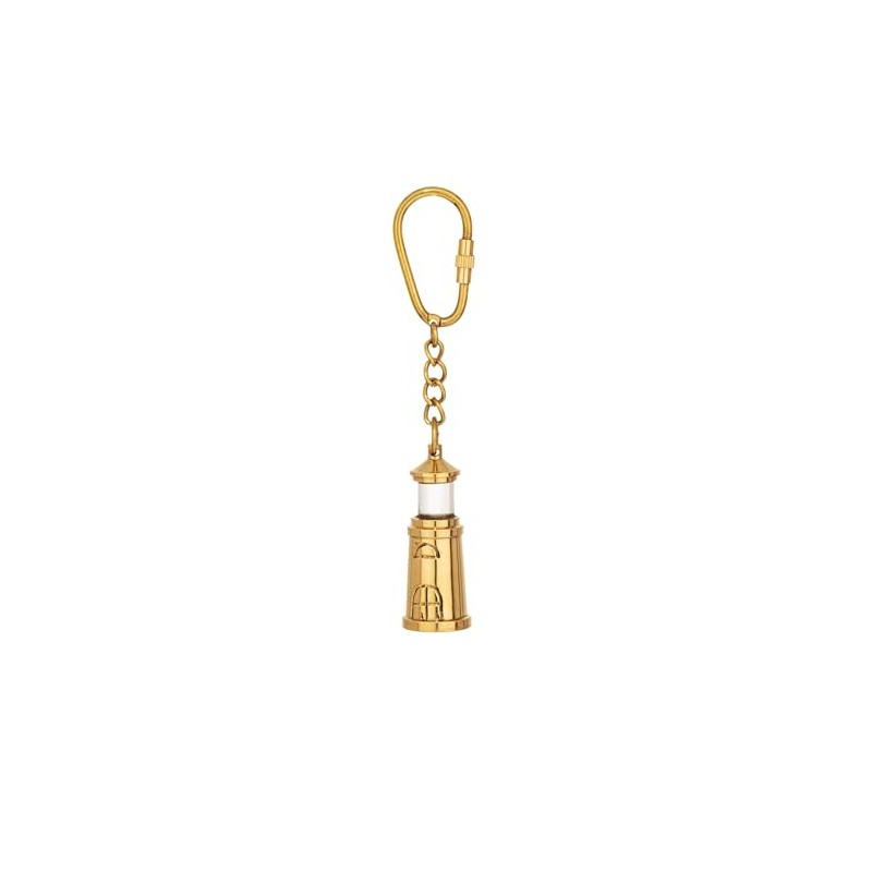 NKlaus Lighthouse Brass Keyring - 11.5 x 2 cm Nautical