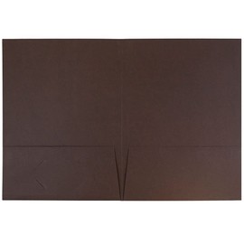 JAM PAPER Two Pocket Textured Linen Presentation Folders - Letter Size Business Folder - Chocolate Brown - 6/Pack