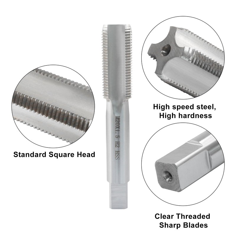 Murtenze 2 Pack M20 x 1.5 High-Speed Steel Tap and
