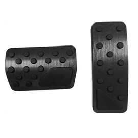 BOYUER for Jeep Grand Cherokee/Dodge Durango 2011-2021/ Journey 2011-2020 2PCS Aluminum Anti-Slip No Drilling Brake and Gas Accelerator Pedal Pad Cover Interior Decoration Accessories (BLACK)