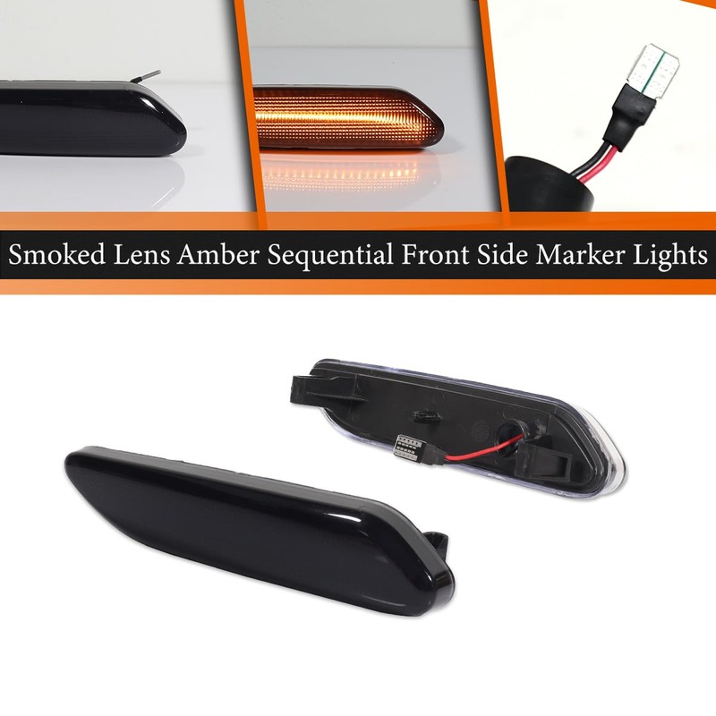 ADIIL Smoked Lens Amber Sequential Front LED Fender Side Marker