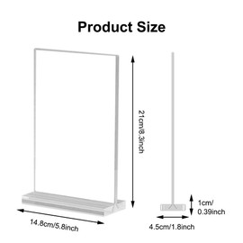 FOGARI Pack of 5 A5 Acrylic Table Stands - Transparent Menu Holder, Document Stand for Office, Restaurant and Hotel, Ideal for Presentation on Tables