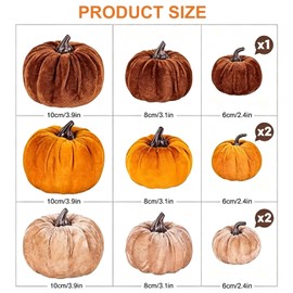FBBEVWBK Pumpkin Decor 12pcs Artificial Velvet Fall Thanksgiving Decoration