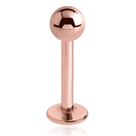 eeddoo Rose Gold Labret Piercing Rose Gold 27 Sizes for Lip Piercings, Nose, Madonna, Monroe, Helix, Tragus - Made of Stainless Steel (Rose Gold Steel) - 1.2 mm/1.6 mm Bar with Ball Screwable