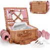 Picnic Basket for 2, Picnic Baskets with Waterproof Blanket, Picnic
