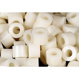 100pcs ABS Round Spacers Washers OD 15mm, ID 5mm, Height 10mm White (15X10mm)