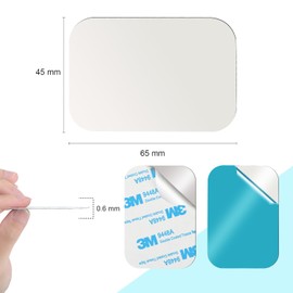 AYAMINA Steel Plate, Magnetic Auxiliary Iron Plate, Magnetic Auxiliary Plate, Double Sided Tape, Suction Cup Auxiliary Plate, 2.6 x 1.8 inches (65 x 45 mm), Set of 12