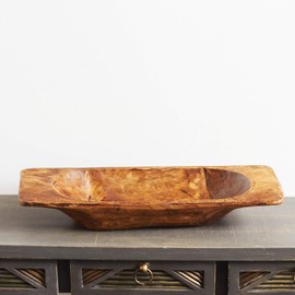 Darby Creek Trading Hand Carved Spanish Oak Wood Classic Dough Bowl
