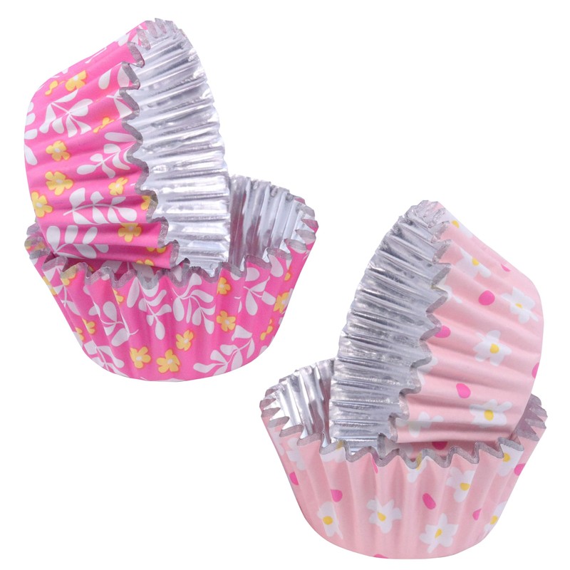 PME Easter Mini Foil-Lined Cupcake Cases - Flowers, Set of