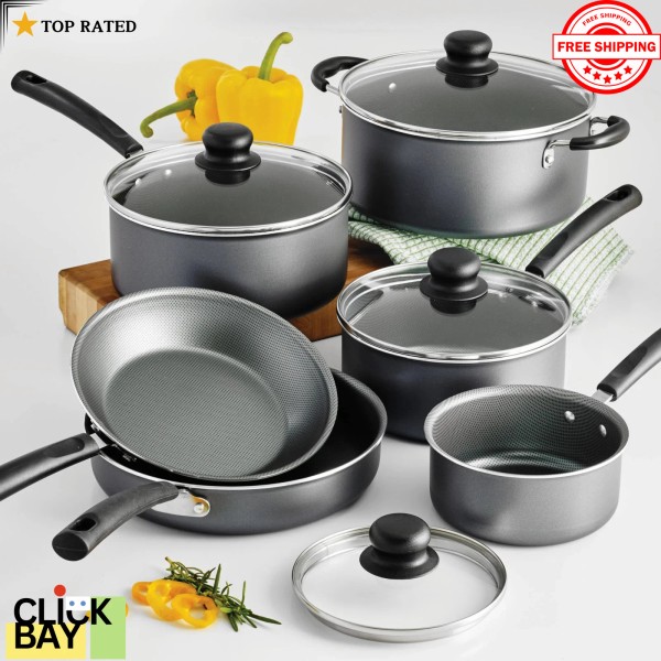 Nonstick Pots and Pans Set 10 Piece 6 Cookware Set,