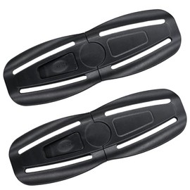 Paquete de 2 clips universales para el pecho del asiento infantil y clip para cinturón de seguridad de bebé, reemplazo universal para niños, protector ajustable de tendencia (negro)