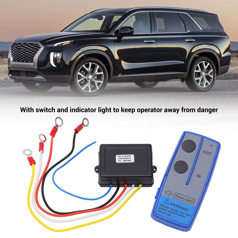 Wireless Winch Remote Control Kit 434MHZ Receiver 12V 24V Switch