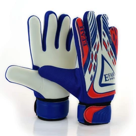 EFAH SPORTS Football Goalkeeper Gloves For Boys kids children adult Soccer Goalie Gloves with Super Grip Palms (Blue/White, Size 3 suitable for 5 to 6 year old, Ambidextrous)