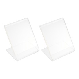 Operitacx 2pcs L-Shape Price Tag Stands, Acrylic Display Stands Table Tents Slanted Display Holders for Name Cards, Price Labels, and Food Labels for Buffet