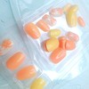 24Pcs Fall Leaf Press on Nails Short Shiny Oval Fake