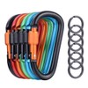 6 Pcs Upgraded D-Ring Locking Carabiner, 3.1 Inch D Shape