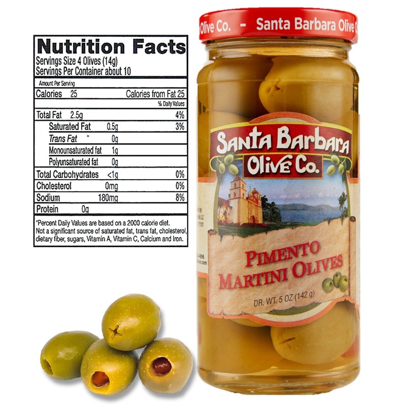 Santa Barbara Martini Olives, 5-Ounce Jars (Pack of 6)