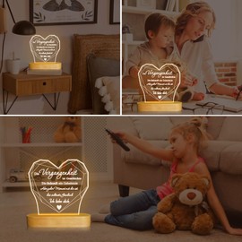 Gift for My Husband, Attivolife Valentine's Day Night Light, Romantic Bedroom Decor, LED Wooden Table Lamp from Wife, Girlfriend, Lover, Birthdays, Anniversaries, Christmas, Gift for Couple, Boyfriend
