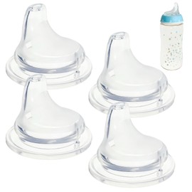 4 Pack Replacement Silicone Spout Compatible with NUK Active and Learner Cups, Clear Silicone Dishwasher Safe No Spill BPA Free Nipple Replacement Spouts