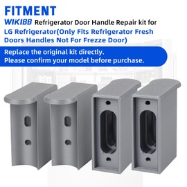 WIKIBB Refrigerator Door Handle Repair Kit Compatible with LG Refrigerator Door Handles Kit for 3651JA2269Q 3651JA2269G LRFD25850ST Refrigerator Fresh Doors Handles Not for Freezer Handle, 4PCS Silver