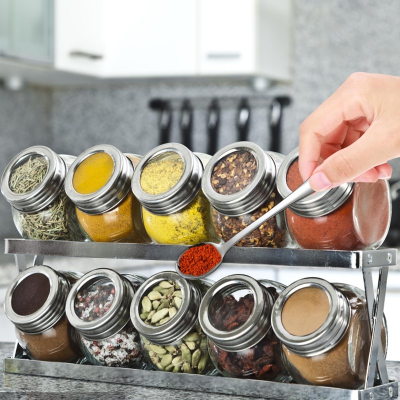 Pack of 10 Small Stainless Steel Spoons for Spice Jars,