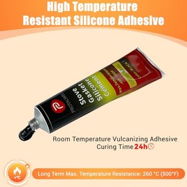 Protalwell - Junta de madera para puerta de estufa, calcomanía resistente a altas temperaturas, material de silicona, color negro, 3.5 onzas líquidas