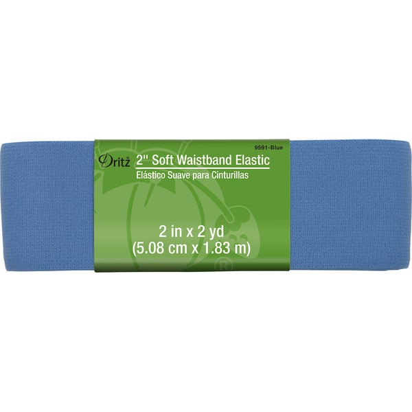 Dritz Notions 2" Soft Waistband Elastic, Blue