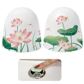 Beaspecal 2Pcs Toilet Bolt Caps with Elegant Pattern,Lotus Flower Pattern Toilet Bowl Bolts Covers for Bathroom Decoration 2Pcs Toilet Parts-4Pcs/Pack