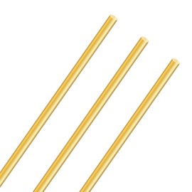 LAVMHAB Round Brass Rod 6mm x 350mm, Solid Round Brass Shaft Rods Brass Bars for DIY Craft (3 Pcs)
