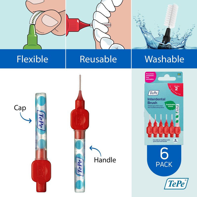 TEPE - Cepillo interdental original suave para limpieza de dientes,