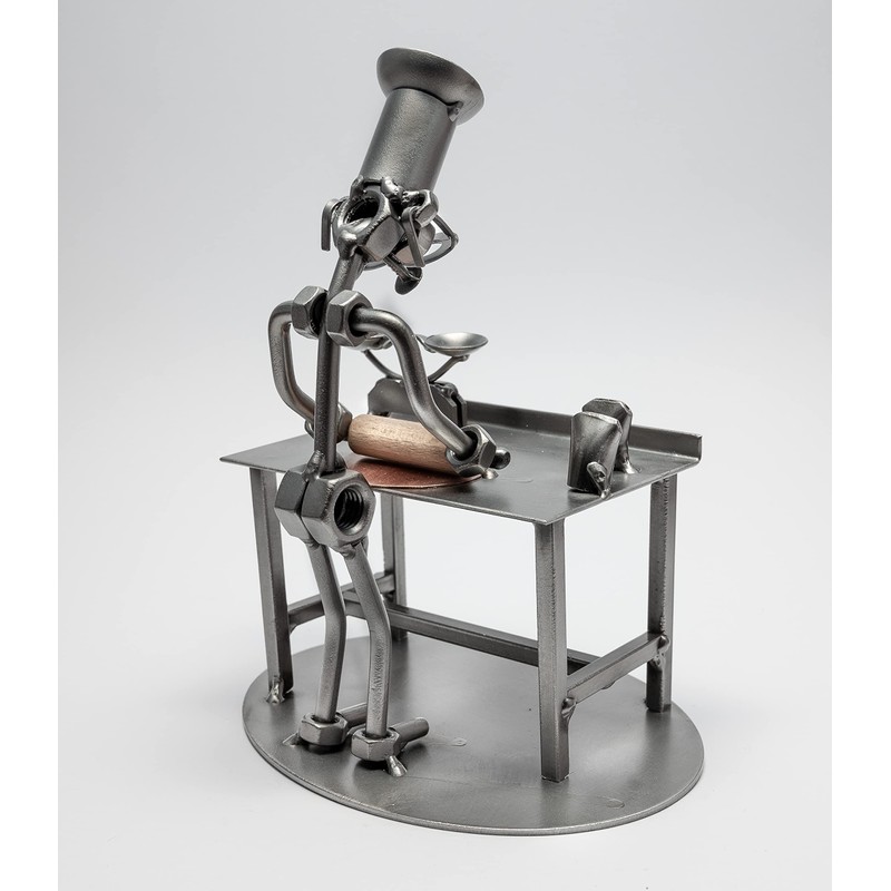 STEEMO Screw Man Baker Pastry Chef Bakery Gift Metal Decoration
