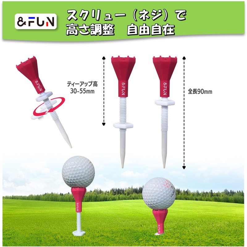 Golf Tee, Screw Tee, Stepped Long & Middle Tee, Classic