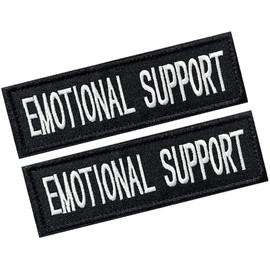 TXSN 2PCS Emotional Support Patches, Tactical Service Dog Patches Hook and Loop Fasten for Dog Vest Harness Collar