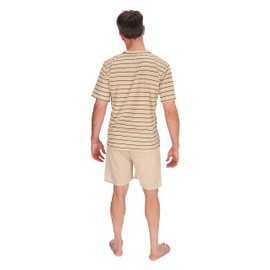 Schuerzenfabrik - Men's Short Sleeve and Long Sleeve Pyjamas Size M to XXXL, Pyjamas-short-beige