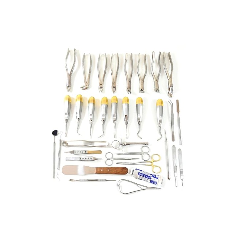 MuskalMed German Grade 74 Pcs Dental Extraction Extracting Forceps Elevators