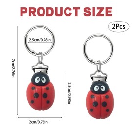 PHIOMUUE 2pcs Hat Clips for Travel on Bag,Seven-spot Ladybird Shape Hat Clips Resin and Zinc Alloy Fasteners,Hands-Free Baseball Cap Carrier for Handbags,Backpacks, Luggage & Purses(Red)