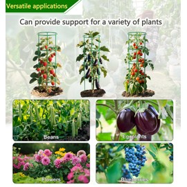 Glvomazty Tomato Trellis Set of 20, 1 Ring Diameter x H: 20 x 16 cm Cucumber Trellis with Adjustable Height, Plant Support, Tomato Tower, Trellis for Tomatoes, Cucumbers, Flowers, 120 Pieces Plants, Garden